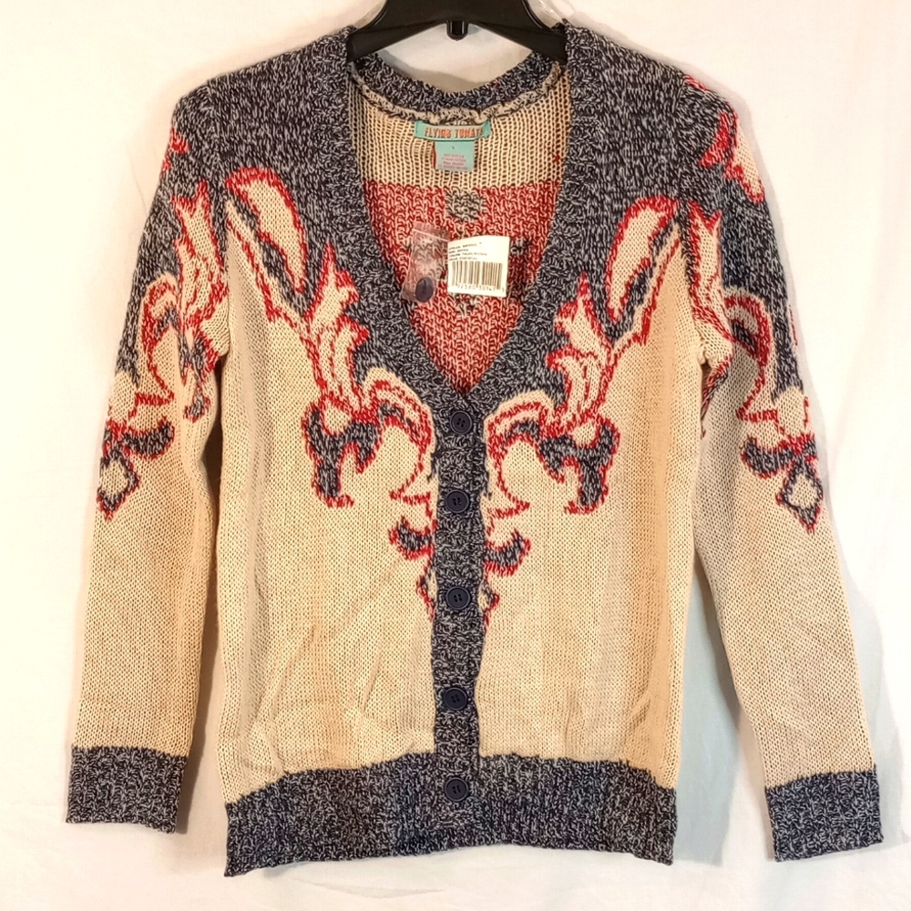 Flying Tomato My Love Western Knit Cardigan Sweater Women's Size Small NWT